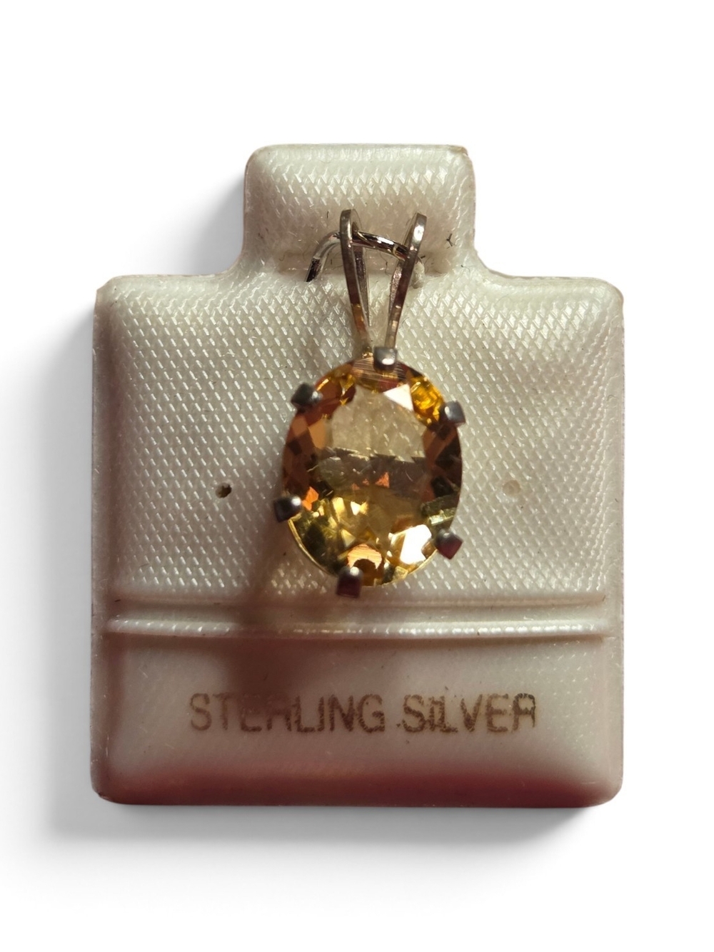 Genuine Citrine Sterling Silver Pendant